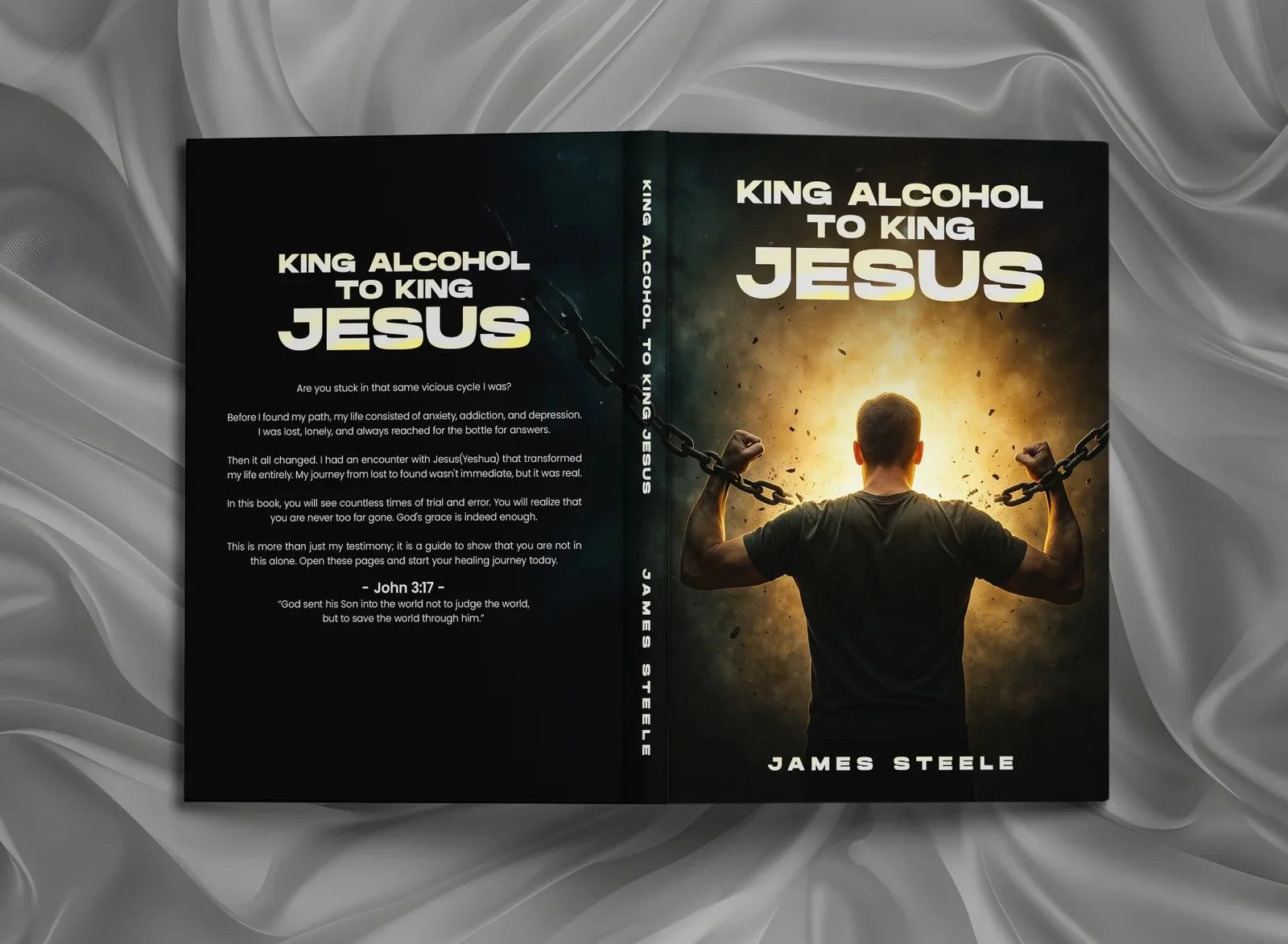 Full cover wrap for King Alcohol to King Jesus by James Steele