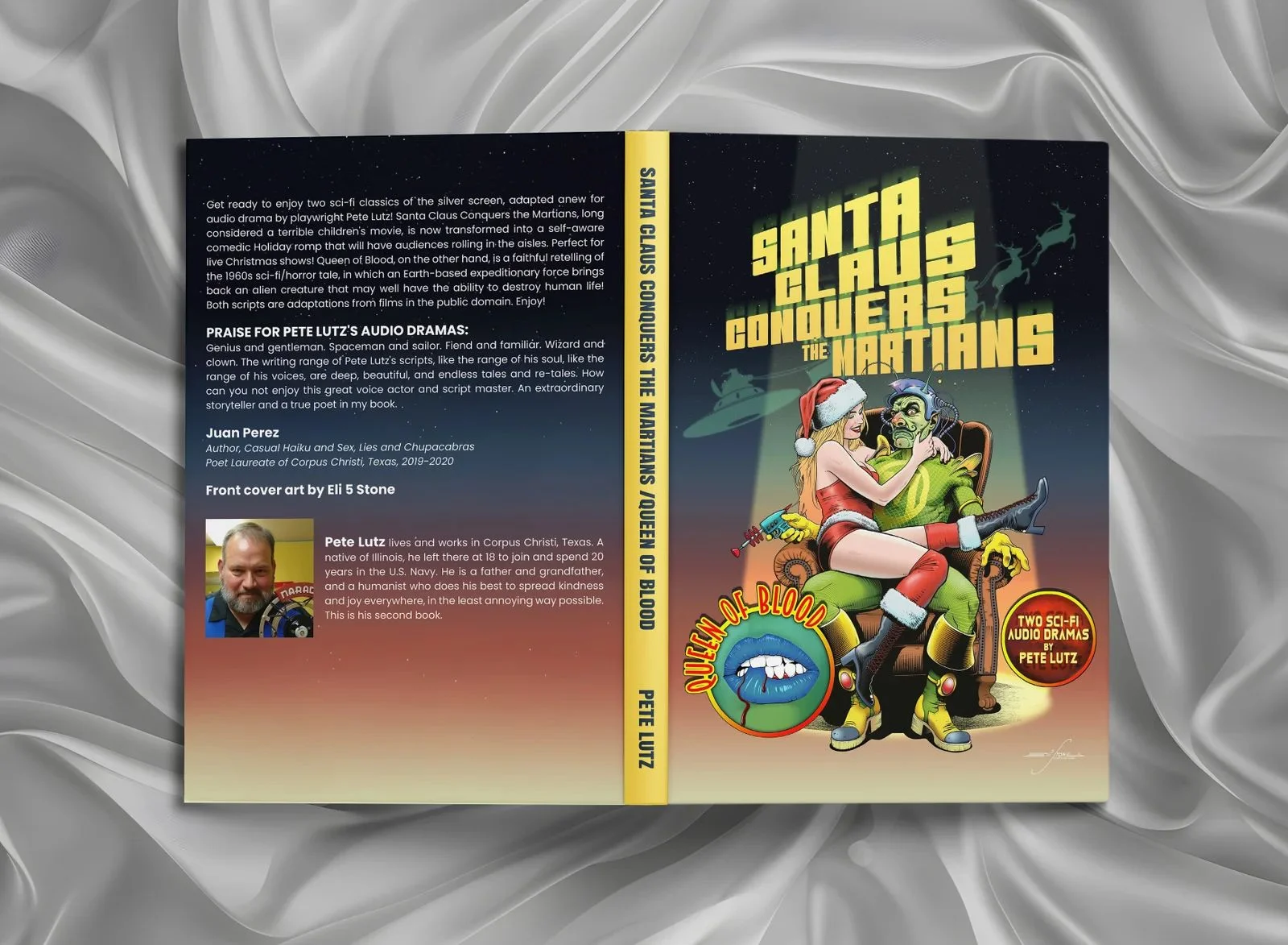 Full cover wrap for Santa Claus Conquers the Martians / Queen of Blood by Pete Lutz
